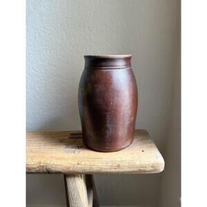 Antique Primitive Brown Stoneware Crock